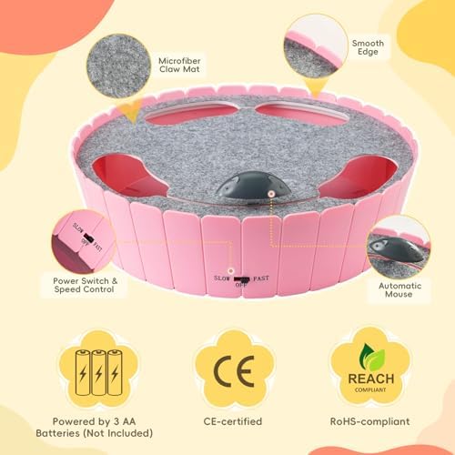 Pawaboo Interactive Cat Toy with Running Mouse, Automatic Track Kitten Toy - Image 5