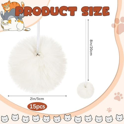 Simgoing Natural Rabbit Fur Cat Tree Ball Replacement Parts, Beige - Image 2