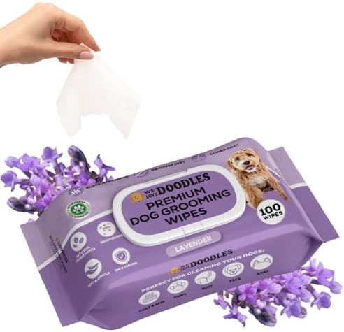 Dog Wipes, Deodorizing & Cleaning, Lavender Scent, Made in USA, 100 Count by WeLoveDoodles