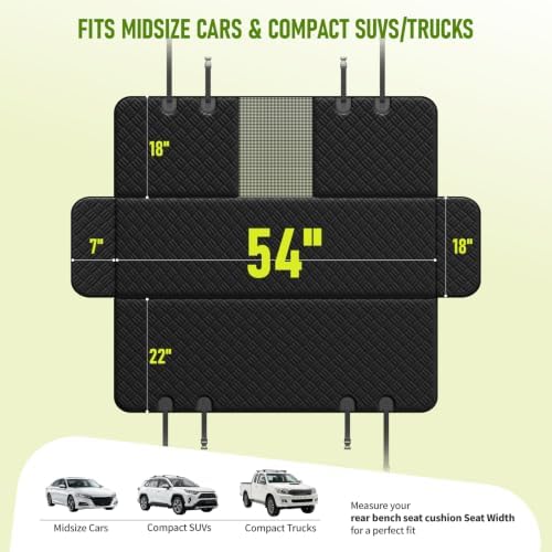 Dog Car Seat Cover for Back Seat, Waterproof 600D Oxford Dog Hammock - Image 2