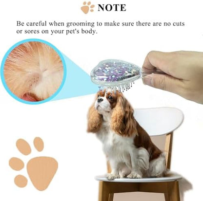 Soft Dog Grooming Brush, Pet Massage Hair Brush - Glitter Purple - Image 6