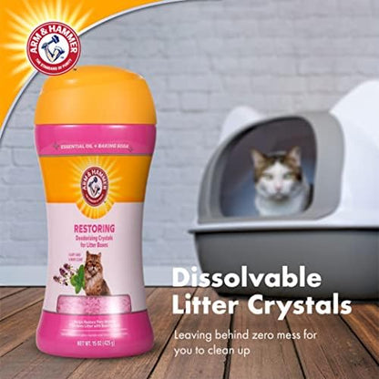 Arm & Hammer Cat Litter Deodorizing Crystals, Clary Sage Mint, 15 Oz Jar - Image 3
