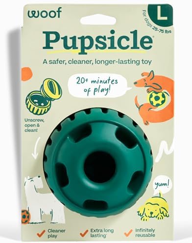 WOOF Pupsicle Interactive Dog Ball Toy for Dogs 25-75 lbs - Green by Woof