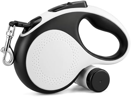 26ft Retractable Dog Leash Durable for Dog up to 110lbs, White by TailyWags