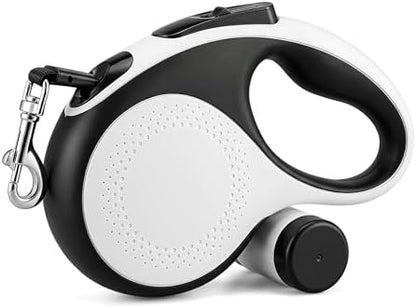 26ft Retractable Dog Leash Durable for Dog up to 110lbs, White by TailyWags
