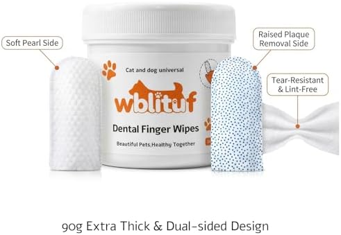 Dog Dental Wipes and Dog Teeth Cleaning Wipes, Puppy Tooth Brushing Kit Alternative for Dental Wipes for Dogs Teeth and Cat Tooth Brush Use, Non Woven Lick Safe No Rinse, 50 Count - Image 5