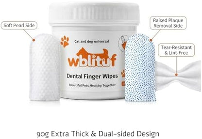 Dog Dental Wipes and Dog Teeth Cleaning Wipes, Puppy Tooth Brushing Kit Alternative for Dental Wipes for Dogs Teeth and Cat Tooth Brush Use, Non Woven Lick Safe No Rinse, 50 Count - Image 5