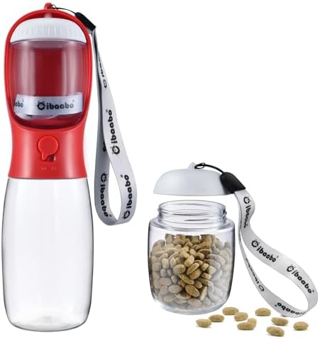 Cibaabo Dog Water Bottle Portable with Food Container & Filter for Travel by Cibaabo
