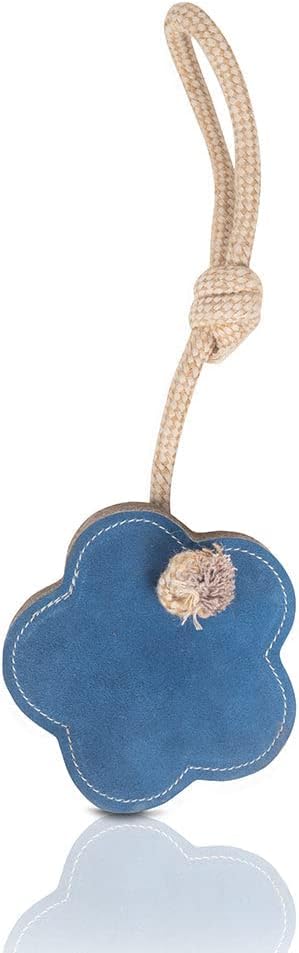 Natural Suede Leather and Rope Dog Chew Toy, Flower Shape Interactive Pet Toy for Medium to Large Dogs, Durable Design for Daily Chewing, Tug Play and Training Use