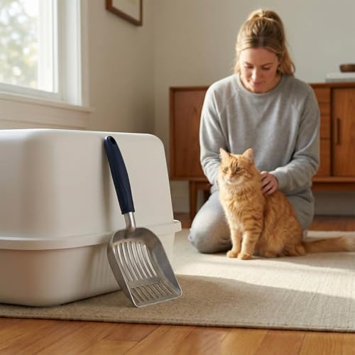 Cat Litter Scoop, Kitty Metal Scooper, Aluminum Alloy Sifter, Kitten Pooper Lifter, Deep Shovel, Long Handle, Poop Sifting, Durable, Heavy Duty, for Litter Box - Image 5