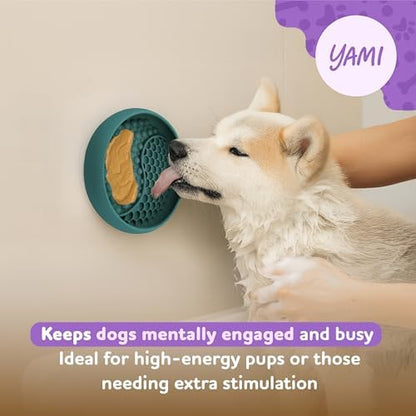 YAMI Dog Lick Bowl, Lick Mat for Dogs, Wet Food Cat Slow Feeder, Freeze Bowl, Enrichment & Puzzle Toy for Anxiety Relief, Food-Grade Silicone, Suction Cups, Dishwasher Fit, for All Breed (Dark Teal) - Image 6