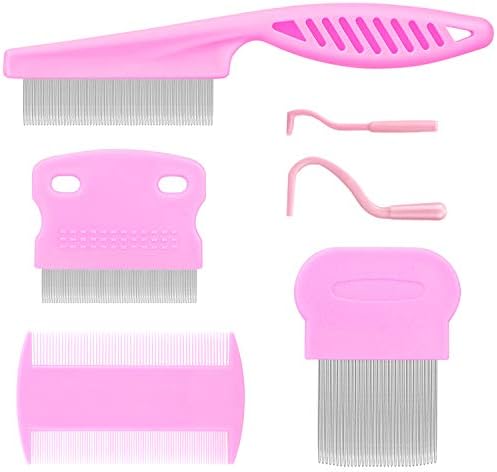 Cat & Dog Grooming Set - Fine Tooth Comb For Grooming And Removing Dandruff Flakes Remove Float Hair Tear Marks (pink) by BENSEAO