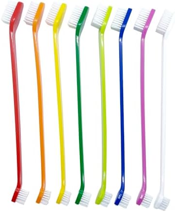 Dog Toothbrush Set of 8 – Dual Headed Dental Hygiene Brushes for Small to Large Dogs, Easy Teeth Cleaning & Dental Care,Dog Tooth Brushes for Small to Large Dogs, Cats, and Most Pets by JUWANTU