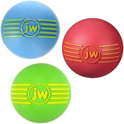 JW Pet Company iSqueak Ball Rubber Dog Toy, Medium, Colors Vary (3 Pack) by JWPet