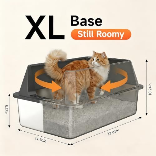 Stainless Steel Litter Box with High Sides, XL - Image 3