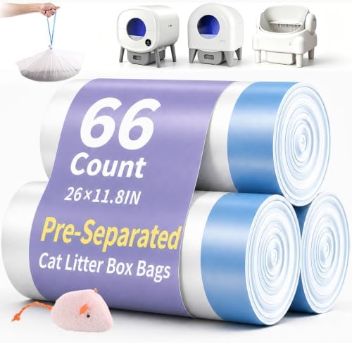 66 Count 26"x11.8" Cat Litter Box Bags Liners for Automatic Cat Litter Box by KropBom