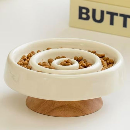 Elevated Cat Bowls Ceramic Slow Feeder with Stand for Cats - Image 6