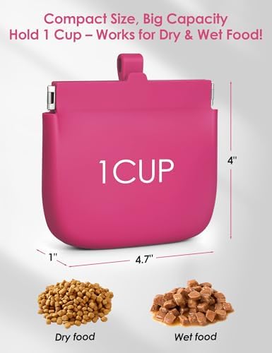 1 Cup Silicone Dog Training Treat Pouch (Hot Pink) - Image 6