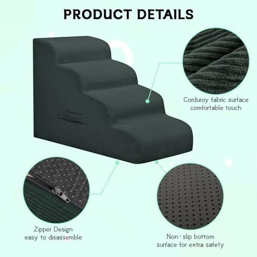 Mesa Lemon 3 Step Dog Stairs Pet Ramp for High Beds, Sofas and Cars - Image 3