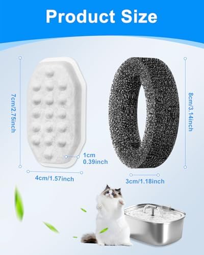16+16 PACK Pet Water Fountain Filter Fit for Rellaty 108oz/3.2L - Image 6