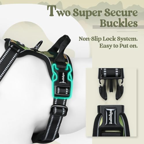 rabbitgoo Dog Harness, No Pull Medium Sized with 2 Leash Clips, Pet Vest - Image 3