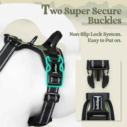 rabbitgoo Dog Harness, No Pull Medium Sized with 2 Leash Clips, Pet Vest - Image 3