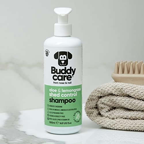 shed Control Dog Shampoo by Buddycare | Dry Skin & Itchy Skin Relief for Smelly Dogs | Deep Cleansing for Dogs Puppy Sensitive Skin | Lemongrass Scented | with Aloe & Vitamin B5 (16.90oz) - Image 6