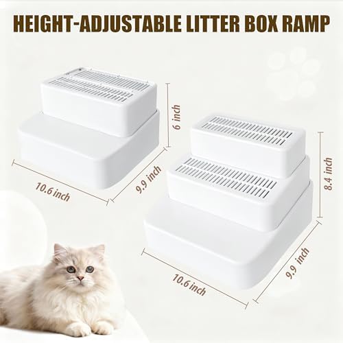 3 Steps Cat Litter Box Step with Cleaning Brush for Automatic Litter Boxes - Image 2