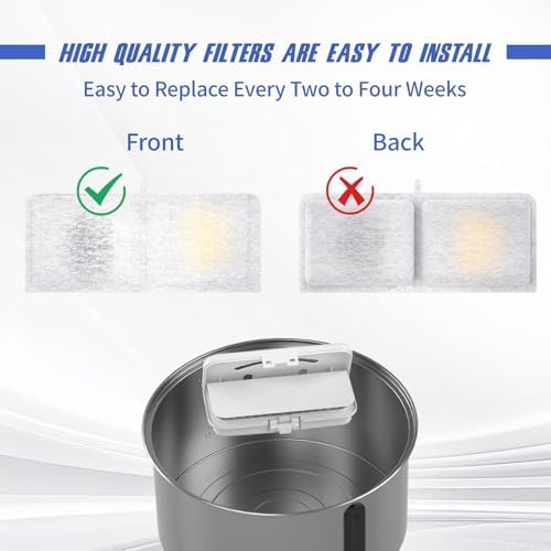 Stainless Steel Cat Water Fountain Filter(6 Filter cartridges + 3 sponges) - Image 3