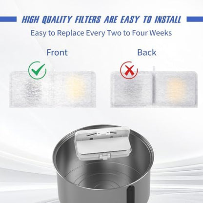 Stainless Steel Cat Water Fountain Filter(6 Filter cartridges + 3 sponges) - Image 3