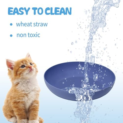 [8 Pack] Cat Dishes Whisker Friendly, Shallow Wide Pet Food and Water Bowl, Durable Wheat Straw Cat Bowls for Indoor Outdoor Cats - Image 4