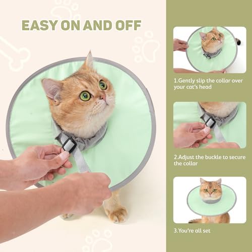 Avont Lightweight Waterproof Foldable Cone, Soft E-Collar - L Green - Image 6