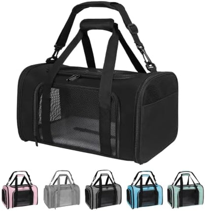 Carriers Soft-Sided Pet Carrier for Medium Large Cats Dogs Under 35Lbs,Breathable Mesh Ventilation Design,Airline Approved Cat Carrying Case(X-Large,Black) by Yipincover