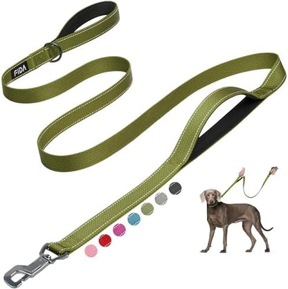 Fida Heavy Duty Dog Leash for Medium Large Dogs, 6 FT, Dual Padded Handles by Fida