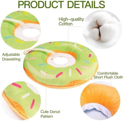 Cat Cone Collar Soft, Cute Cat Donut Collar After Surgery, Adjustable Kitten Recovery Cones to Stop Licking, Lightweight Neck Elizabethan Collars for Cats Kittens (Green, Large) - Image 5