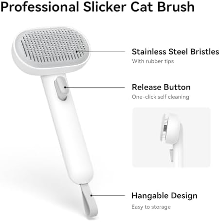 Aumuca Cat Brush for Shedding, Cat Brushes for Indoor Cats, Cat Brush for Long or Short Haired Cats, Cat Grooming Brush Cat Comb for Kitten Rabbit Massage Removes Loose Fur - Image 2