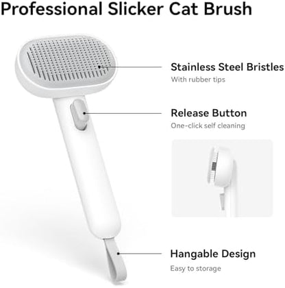 Aumuca Cat Brush for Shedding, Cat Brushes for Indoor Cats, Cat Brush for Long or Short Haired Cats, Cat Grooming Brush Cat Comb for Kitten Rabbit Massage Removes Loose Fur - Image 2