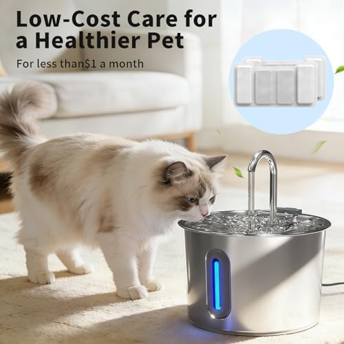 Cat Water Fountain Filters - 8 Pack Replacement Filters & 4 Pack Replacement Pre-Filter Sponges Set for Automatic Pet Fountain, Multi-Pet Household Friendly,Keep Drinking Fresh - Image 4
