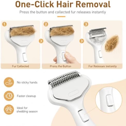 One-Click Self-Cleaning Dematting Comb,Remove Loose Hair,Green - Image 3