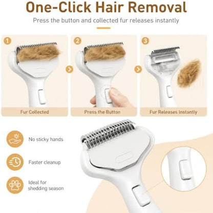 One-Click Self-Cleaning Dematting Comb,Remove Loose Hair,Green - Image 3