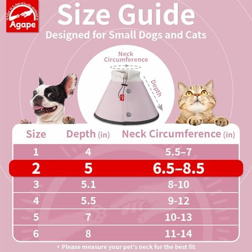 Agape Soft Dog Cone for Small Dogs & Cats, Recovery Collar to Stop Licking - Image 2