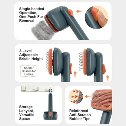Cat Brushes for Indoor Cat，Pet Steam Brush for Dog Cats Grooming Kit Supplies Hair Grooming for Long Short Hair Cats Dogs - Image 6