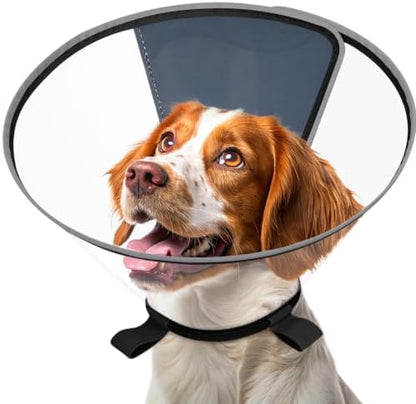 Clear Dog Cone for Medium Dogs Corgi, E-Collar After Surgery by Didopet