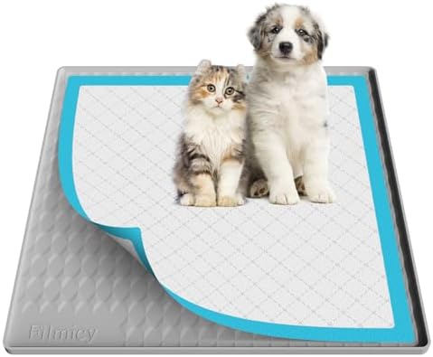Filmicy Pee Pad Holder for Dogs,Silicone Dog Puppy Pad Holder, 24 x 24 No Spill Raised Lip High Edge,Portable, Leak-Proof Mat Holder for Dog Training Pads,Square Potty Trays for Home Floor Protection by Unknown