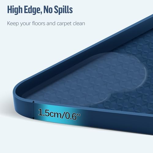Pee Pad Holder for Dogs 51''x25.6'' Silicone Puppy Pee Pad Tray, Blue - Image 4