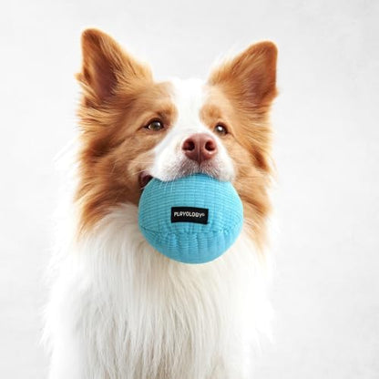Playology Durable Plush Ball Toy- Crinkle Ball- Medium,Peanut Butter Scent - Image 3