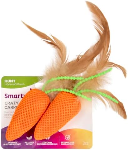 SmartyKat Crazy Carrots Durable Plush Catnip Cat Toys, Set of 2 by SmartyKat