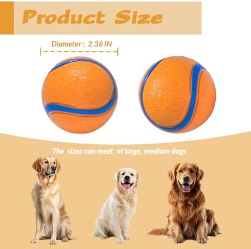 Dog Toy Ball,Rubber Sound-Producing Toy Ball, with a Groove Design That is Resistant to Bites, Has a High Bounce, Dog Training Interactive Pet Toy, Relieving Pet Anxiety（Large Size） - Image 4