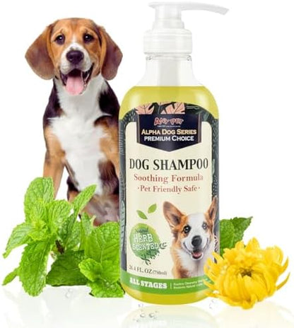 Grooming Natural Herbal Dog Shampoo, pH Balanced Shampoo for Dogs, Moisturizing Soothing Dog Shampoo for Sensitive Skin - 26.4 fl. oz. by AlphaDogSeries