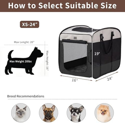 DONORO Dog Kennels and Crates for Medium Dogs, Portable Pop Up Indoor Pet Cage with Sturdy Wire Frame, Collapsible Travel Crate Soft Sided Cat Bag Escape Proof (Black, 28.0" L x 18.0" W x 22.0" H) - Image 6
